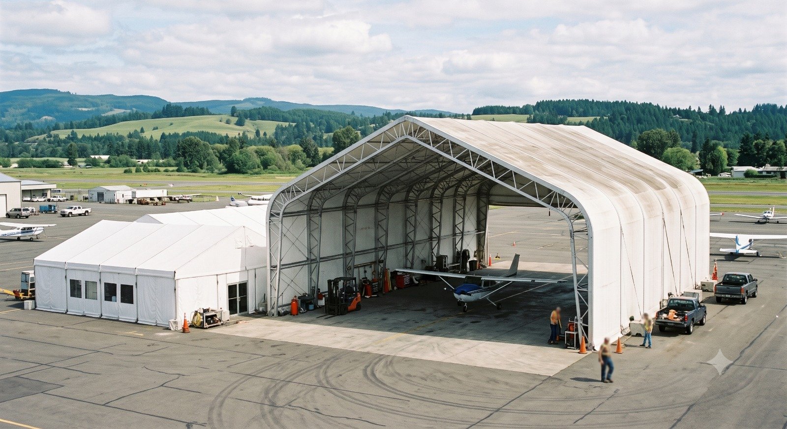 Aluminium Hangar & Tent Structures: Why Fabric Quality Determines Structure Life