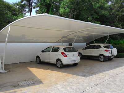 PVC Coated Fabric Tensile Car Parking Shades Manufacturer, Supplier, Exporter Mumbai-India